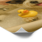 dog cute bathroom decor funny  ポスター (角)