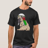 Dog  Cute Pug Retro Wales Flag Pride Tシャツ (正面)
