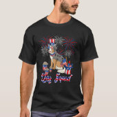 Dog Cute Squad 4th July Australian Shepherd Sungla Tシャツ (正面)