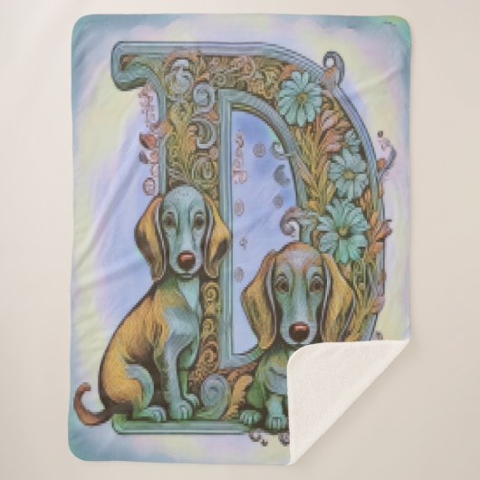 Dog D Alfabet  シェルパブランケット (正面)