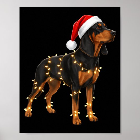 Dog Dachshund Wrapped In Christmas Lights - Holida ポスター (正面)