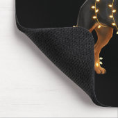 Dog Dachshund Wrapped In Christmas Lights - Holida マウスパッド (コーナー)