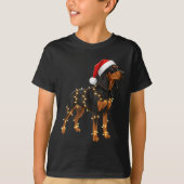 Dog Dachshund Wrapped In Christmas Lights - Holida Tシャツ (正面)
