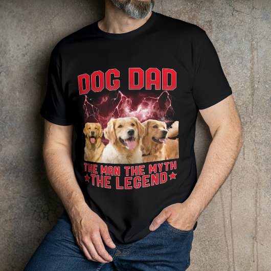 Dog Dad 伝説の男 - オリジナルデザイン Tシャツ