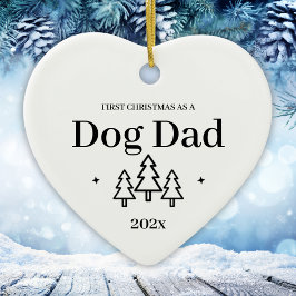 Dog Dad 2026 クリスマス オブジェ セラミックオーナメント