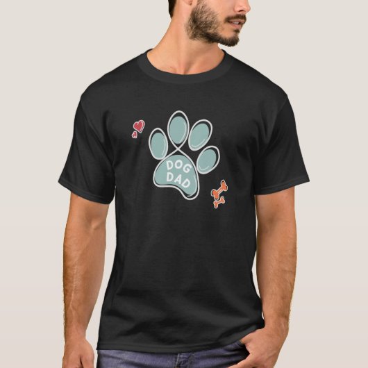 Dog Dad Doodle Paw Tシャツ (正面)