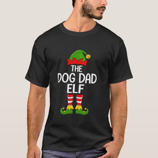 Dog Dad Elf Xmas Matching Family Elf Squad Christm Tシャツ (正面)