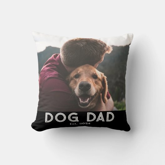 Dog Dad Established 写真 クッション (正面)