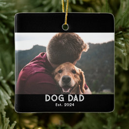 Dog Dad Established 写真  セラミックオーナメント
