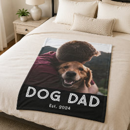 Dog Dad Established 写真  フリースブランケット