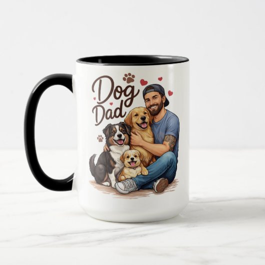Dog Dad Fuel Coffee Mug – Perfect Mug for Dog Love マグカップ (左)