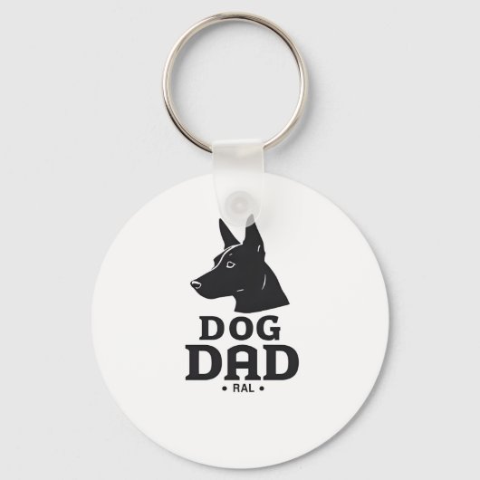 Dog Dad Gifts for Him – Funny & Custom Gea キーホルダー (正面)