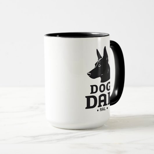 Dog Dad Gifts for Him – Funny & Custom Gea マグカップ (正面右)