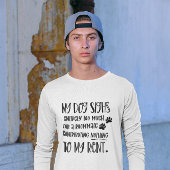 Dog Dad Grumpy Dog White Long Sleeve Photo Tシャツ