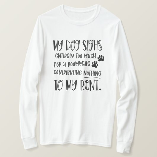 Dog Dad Grumpy Dog White Long Sleeve Photo Tシャツ (デザイン正面)