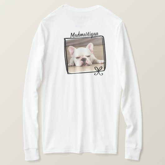 Dog Dad Grumpy Dog White Long Sleeve Photo Tシャツ (デザイン裏面)
