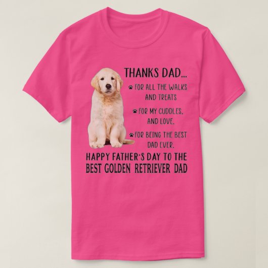 Dog Dad Happy Father's Day To The Best Golden Retr Tシャツ (デザイン正面)