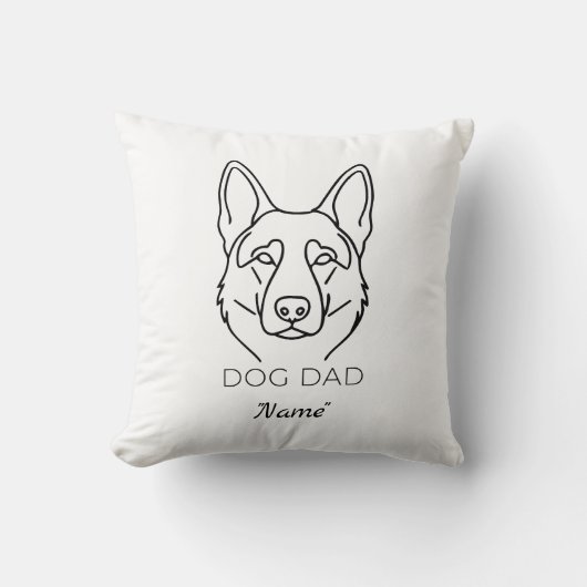 Dog Dad mit Name personalisiert Hundepapa クッション (正面)