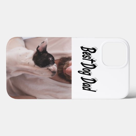 Dog Dad Photo Black  text iPhone Case Case-Mate iPhoneケース (裏面 (横))