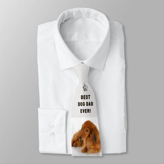 Dog Dad Photo Collage Pet Keepsake Gray ネクタイ (タイ)