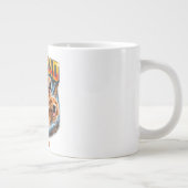 Dog Dad Portrait Personalized Number Custom Design ジャンボコーヒーマグカップ (右)