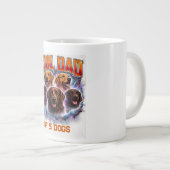 Dog Dad Portrait Personalized Number Custom Design ジャンボコーヒーマグカップ (正面右)
