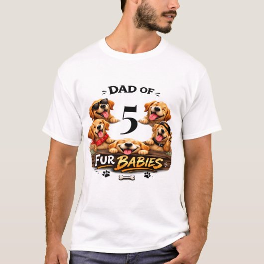 Dog Dad Portrait Personalized Number Custom Design Tシャツ (正面)