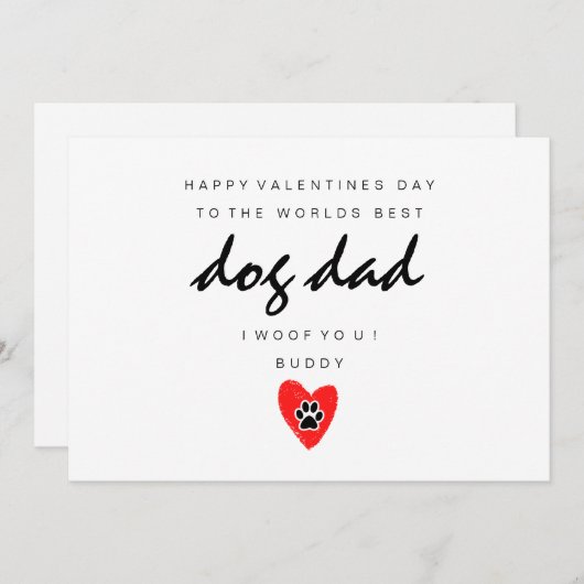 Dog Dad Valentines Card (正面/裏面)