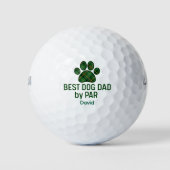 Dog Dad Valentines Gift- Cool Plaid Paw by PAR ゴルフボール (正面)