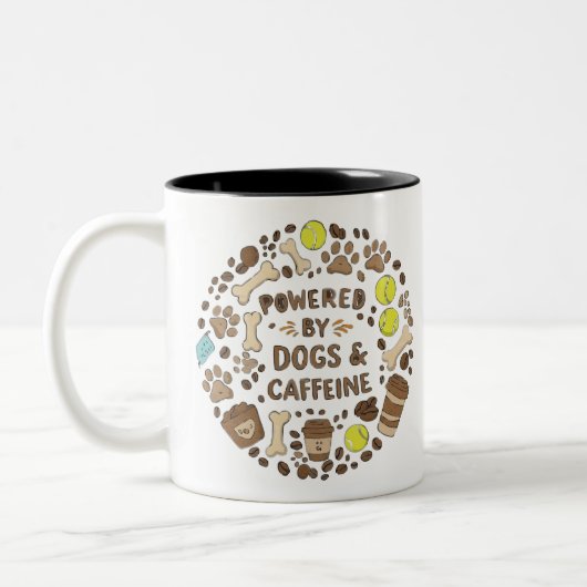 Dog Dad Vibes Mug – Funny Cool Pup in Sunglasses ツートーンマグカップ (左)