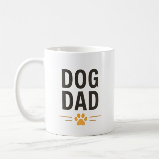 Dog Dad With Paw Simple Design コーヒーマグカップ (左)