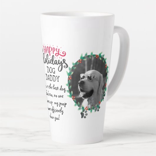 DOG DADDYまたはMOMMYのためのホリデーギフト2 x写真を追加 カフェラテマグ (右アングル)