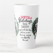 DOG DADDYまたはMOMMYのためのホリデーギフト2 x写真を追加 カフェラテマグ (正面)