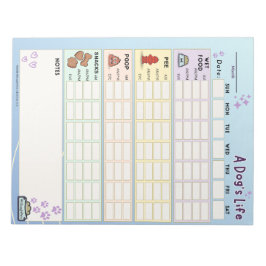 Dog Daily Tracker、Sunday Start ノートパッド