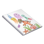 Dog Deep Sea Diver with Jellyfish ノートブック (右側)