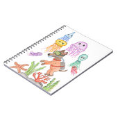 Dog Deep Sea Diver with Jellyfish ノートブック (左側)