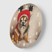 Dog Deer ラージ壁時計 (傾斜)