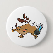 Dog Detective with Magnifying Glass 缶バッジ (正面)