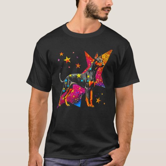 Dog Doberman Pinscher Space Astrophysics Tシャツ (正面)