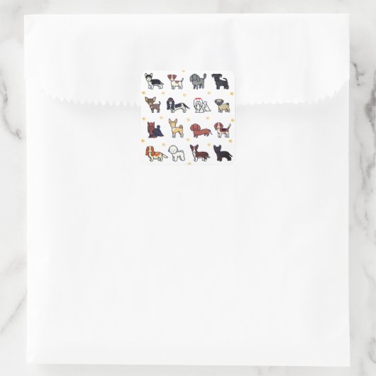 Dog, Doggie, Puppy スクエアシール (バッグ)