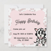 Dog drawing invitation for women's party.  招待状 (正面)