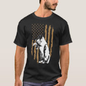 Dog Duck Hunting American Flag Tシャツ (正面)
