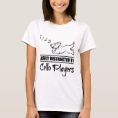 Dog Easily Distracted By Cello Players Music Notes Tシャツ (正面)
