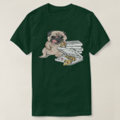 Dog Eating A Pizza  Tシャツ (デザイン正面)
