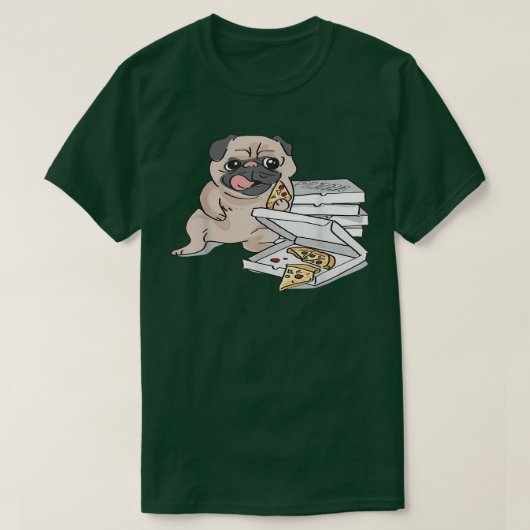 Dog Eating A Pizza Tシャツ (デザイン正面)
