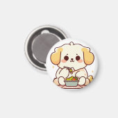 Dog eating lunch マグネット (正面/裏面)
