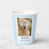 Dog Face Bachelorette Cups Fun Dusty Blue 紙コップ (裏面)
