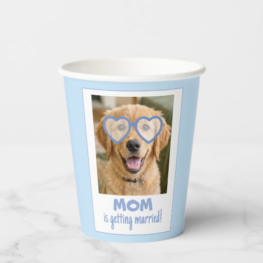 Dog Face Bachelorette Cups Fun Dusty Blue 紙コップ (裏面)