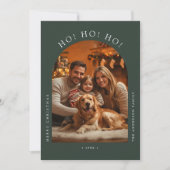 Dog Family Arch Photo Funny Ho Ho Ho Christmas シーズンカード (正面)