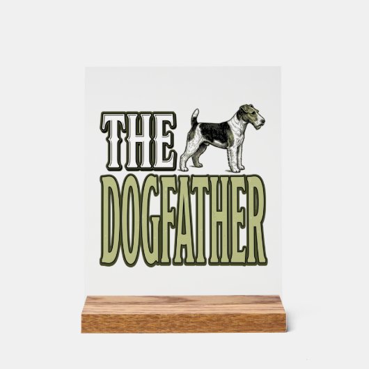 Dog Father Terrier Vintage Engraving Shirt Design_ アクリルサイン (正面)